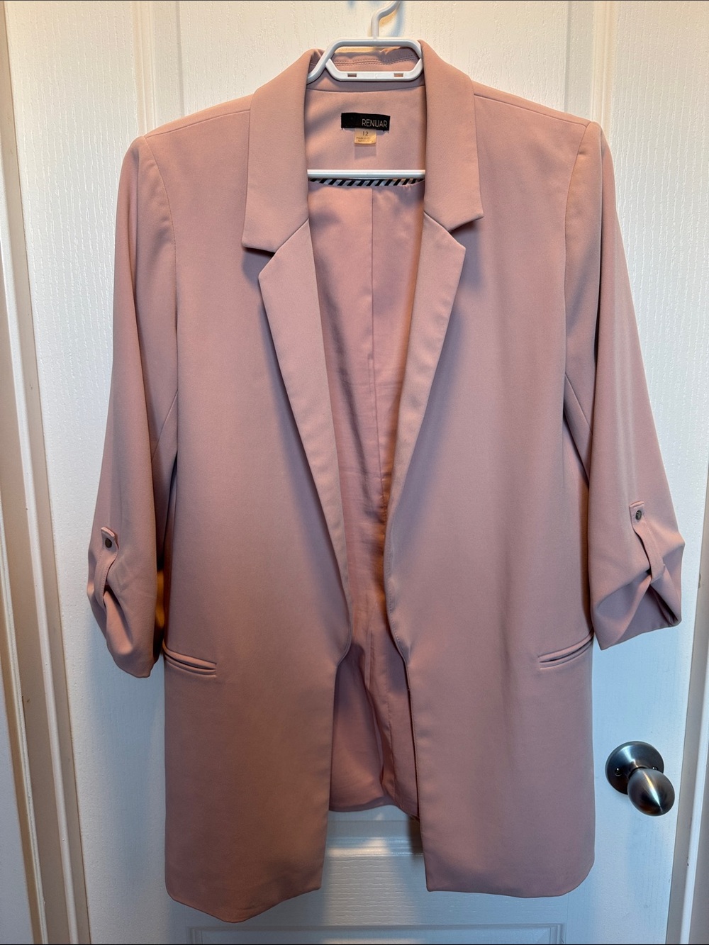 Renuar Dusty Rose Open-Front Blazer